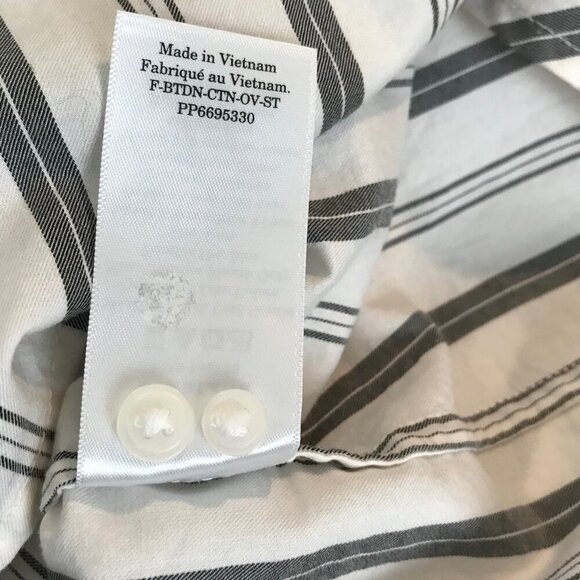 Everlane Grey Pin Striped 100% Cotton Button Down Shirt Size 4 - Picture 8 of 8